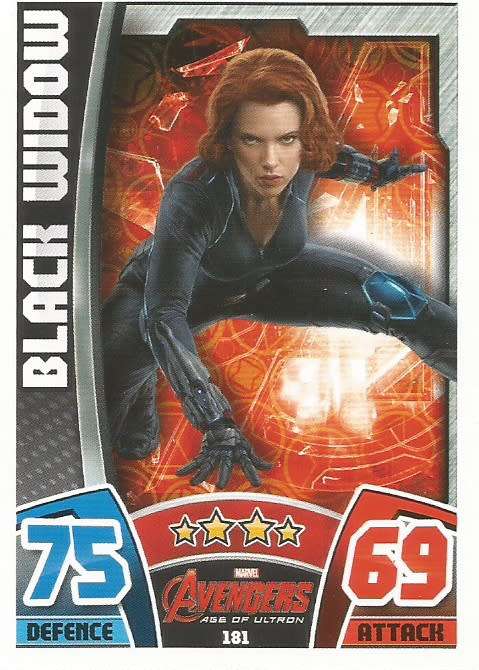 BLACK WIDOW -  TOPPS `HERO ATTAX AVENGERS` 2015 - `MOVIE CARD` TRADING CARD 181