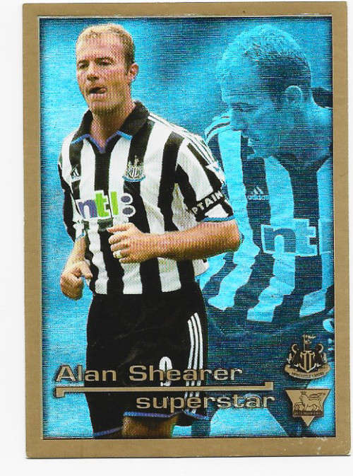 ALAN SHEARER (NEWCASTLE) - MERLIN `PREMIER LEAGUE` 2001 - RARE FOIL `SUPERSTAR` STICKER CARD