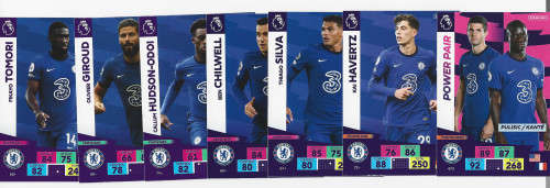 CHELSEA FC - EPL ADRENALYN `PLUS` 2020/2021 - TEAM LOT of 7 `BASE` TRADING CARDS