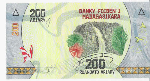 MADAGASCAR BANK - 200 ARIARY BANK NOTE  - UNC