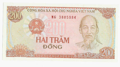VIETNAM BANK - 200 DONG BANK NOTE 1987  - UNC