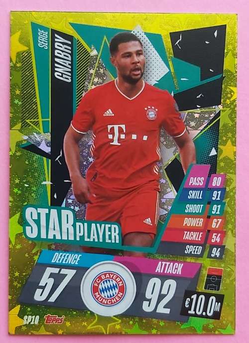 SERGE GNABRI (Bayern Munchen) - TOPPS `CHAMPIONS LEAGUE` 2020/2021 - GOLD `STAR PLAYER` CARD SP10