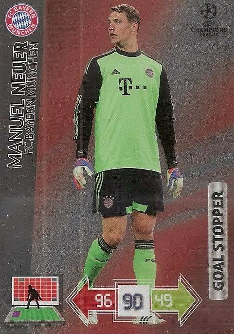MANUEL NEUER (Bayern Munchen) - PANINI `CHAMPIONS LEAGUE 2012/13` - FOIL `GOAL STOPPER` TRADING CARD