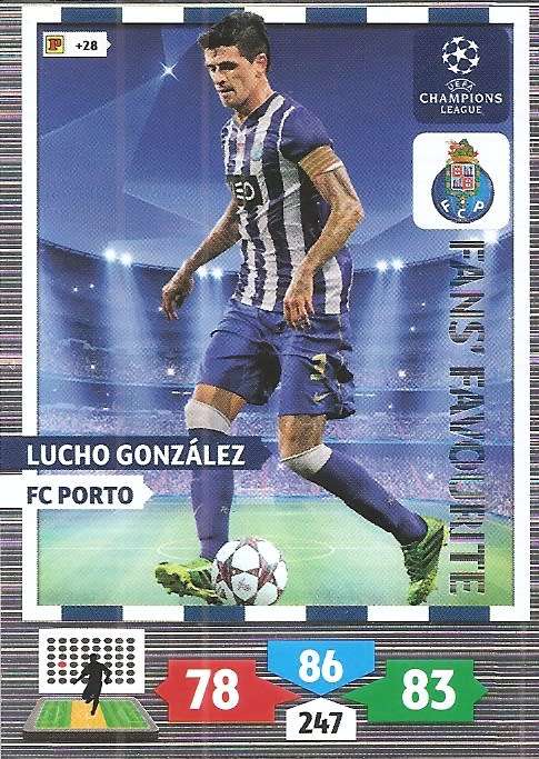 L. GONZALEZ (Porto) - PANINI `CHAMPIONS LEAGUE 2013/14` - `FANS FAVOURITE` TRADING CARD