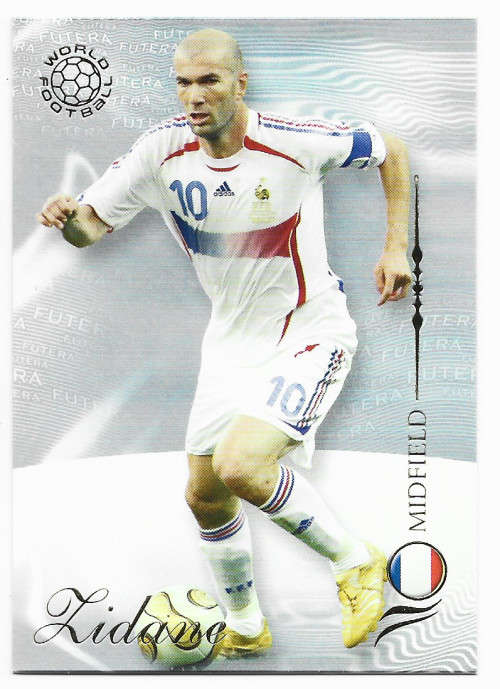 ZINEDINE ZIDANE (France) - FUTERA WORLD FOOTBALL 2007 - RARE TRADING CARD 132
