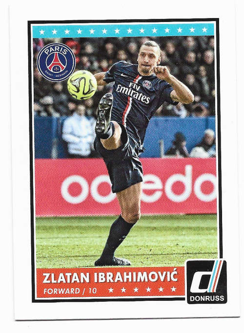 ZLATAN IBRAHIMOVIC - DONRUSS `WORLD STARS` 2015 - BASE TRADING CARD