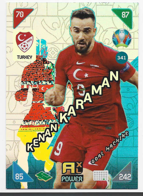 KENAN KARAMAN - PANINI  `EURO 2020 KICK OFF` -  FOIL `GOAL MACHINE` TRADING CARD 341