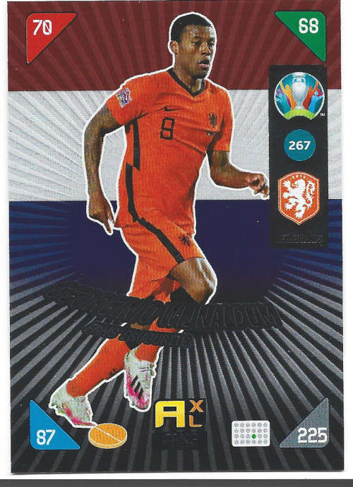 G. WIJNALDUM - PANINI  `EURO 2020 KICK OFF` -  FOIL `FANS FAVOURITE` TRADING CARD 267