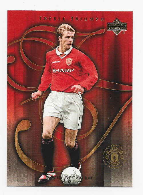 DAVID BECKHAM - UPPER DECK `MANCHESTER UNITED` 2002 - `TREBLE TRIUMPH` BASE CARD 57