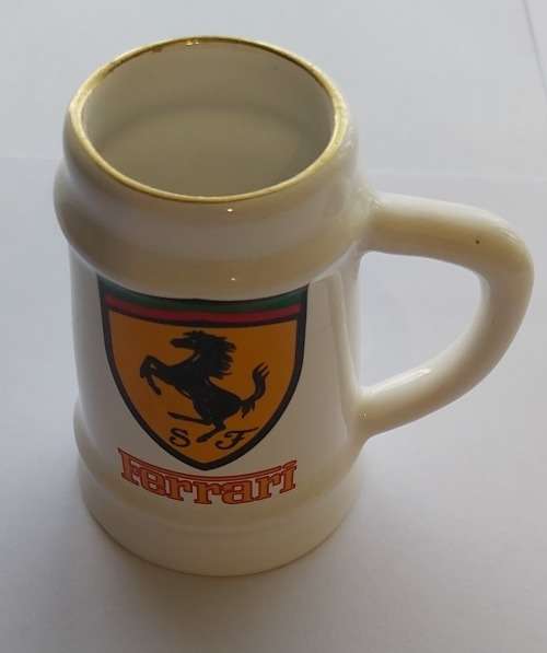 FERRARI - MINIATURE MUG SOUVENIR 40mm Dia. x 70mm Tall - in Excelent Condition