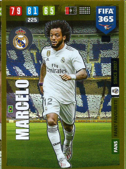 MARCELO - PANINI `FIFA 365` 2020 COLLECTION - FOIL `FANS FAVOURITE` TRADING CARD 120