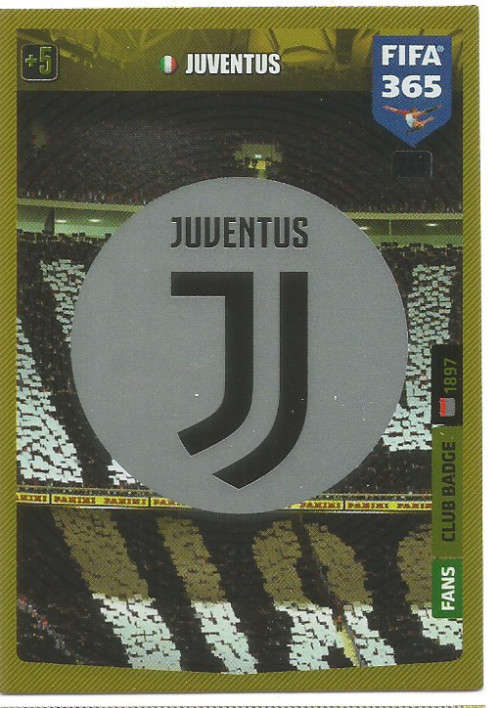 JUVENTUS - PANINI `FIFA 365` 2020 COLLECTION - FOIL `CLUB EMBLEM` TRADING CARD 244