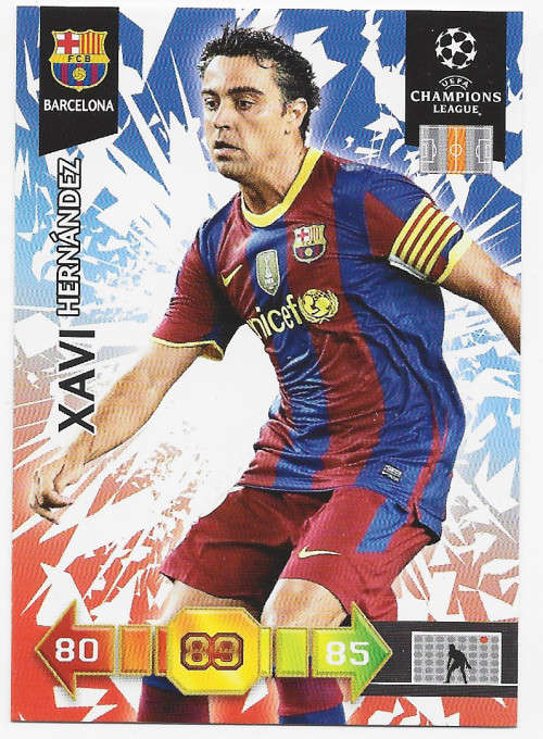 XAVI (Barcelona) - PANINI `CHAMPIONS LEAGUE` 2010/11 - `BASE` TRADING CARD