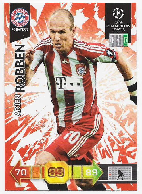 ARJEN ROBBEN (Bayern M) - PANINI `CHAMPIONS LEAGUE` 2010/11 - `BASE` TRADING CARD