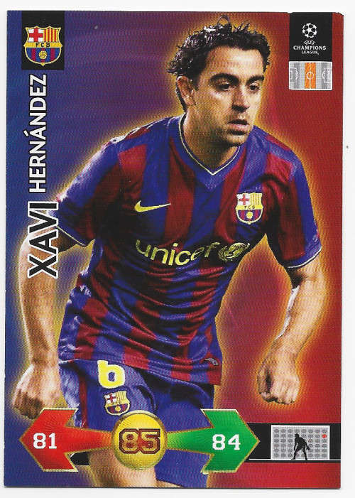 XAVI (Barcelona) - PANINI CHAMPIONS LEAGUE `S/STRIKES` 2009/10 - `BASE` TRADING CARD