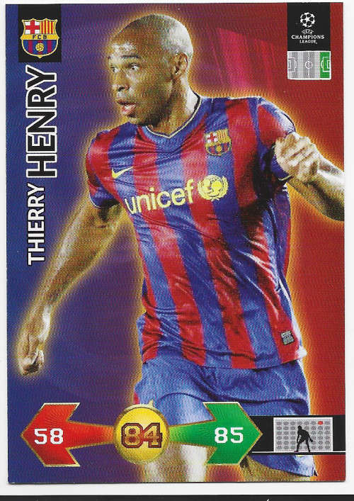 THIERY HENRY (Barcelona) - PANINI CHAMPIONS LEAGUE `S/STRIKES` 2009/10 - `BASE` TRADING CARD
