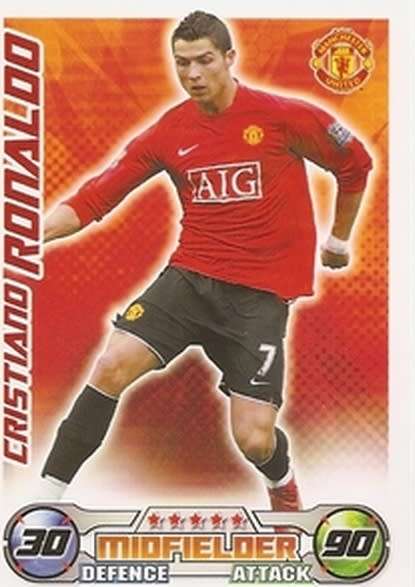 MANCHESTER UNITED FC - TOPPS `MATCH ATTAX` 2008/09 - COMPLETE TEAM SET of 18 TRADING CARDS