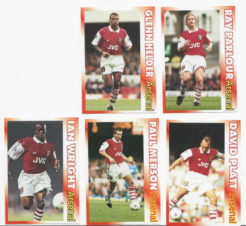 ARSENAL FC - LCD PUBLISHING 1995/1996 - ULTRA RARE LOT of 5 TRADING CARDS