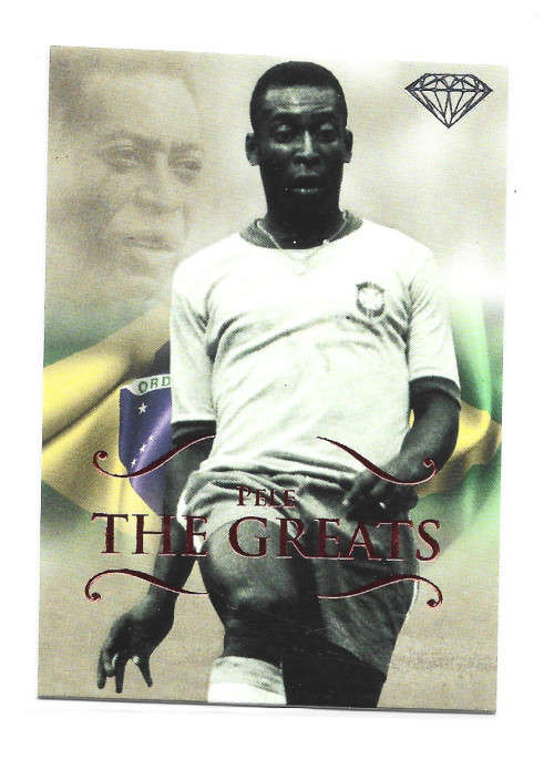 PELE - FUTERA `WORLD FOOTBALL THE GREATS` 2011 - RARE `RUBY RED` FOIL TRADING CARD P177 of 450