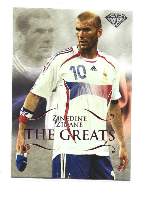 ZINEDENE ZIDANE - FUTERA `WORLD FOOTBALL - THE GREATS` 2011 - RARE `RUBY RED` FOIL CARD P186 of 450