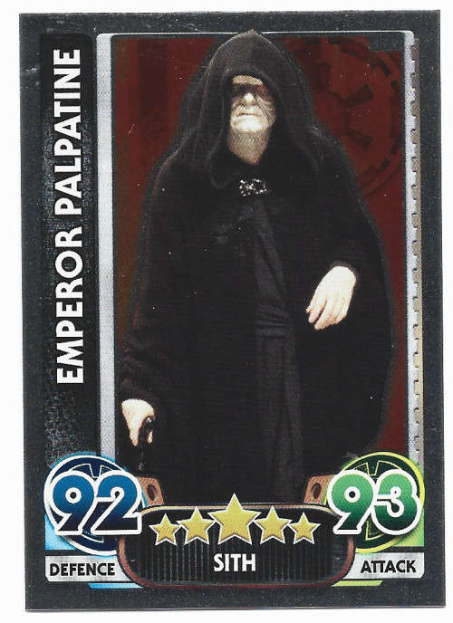 EMPEROR PALPATINE - TOPPS `STAR WARS FORCE ATTAX` 2015/16 - `FOIL` TRADING CARD 172