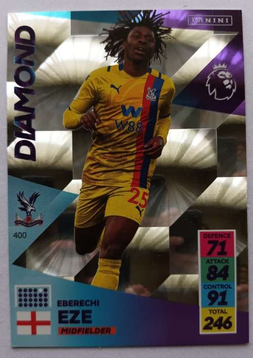 EBERECHI EZE - PANINI Adrenalyn EPL 2021/2022 - PLATINUM FOIL `DIAMOND` TRADING CARD 400