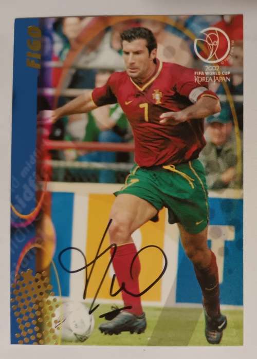FIGO (Portugal/R. Madrid) - Panini `World Cup 2002` -  Personally `AUTOGRAPHED` TRADING CARD