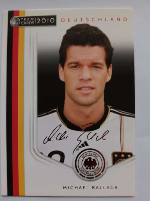 MICHAEL BALLACK(Germany) - PANINI `Germany W/Cup 2010` Team -  Printed `AUTOGRAPHED` TRADING CARD