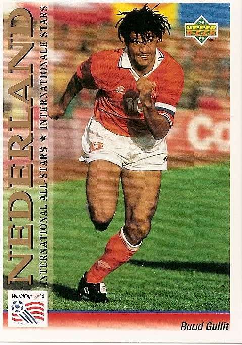 RUUD GULLIT (Holland) - FIFA WORLD CUP 1994 USA `UPPER DECK`  - `International Star` TRADING CARD 12