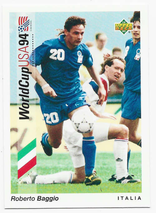 ROBERTO BAGGIO (Italy) - FIFA WORLD CUP 1994 USA `UPPER DECK`  - `BASE` TRADING CARD 27