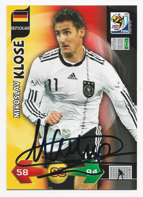 MIROSLAV KLOSE (Germany) - PANINI WORLD CUP 2010 -  Personally `AUTOGRAPHED` TRADING CARD