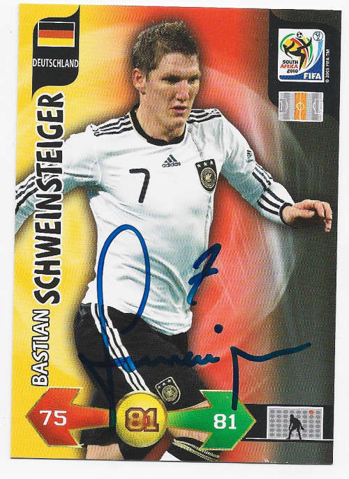 BASTIAN SCHWEINSTEIGER (Germany) - PANINI WORLD CUP 2010 -  Personally `AUTOGRAPHED` TRADING CARD
