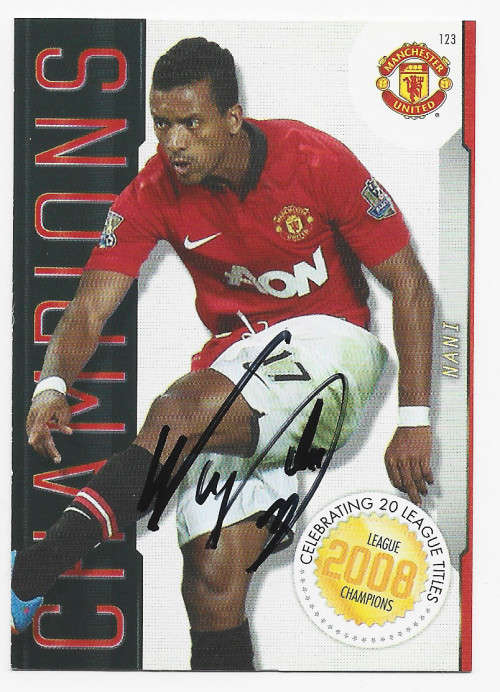 NANI - PANINI Manchester United `ADRENALYN 2014` -  Signed `CHAMPIONS` TRADING CARD