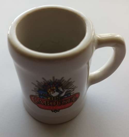 THE `CAROUSEL CASINO` Original 1986 Souvenir Mini Beer Tankard 60mm Tall