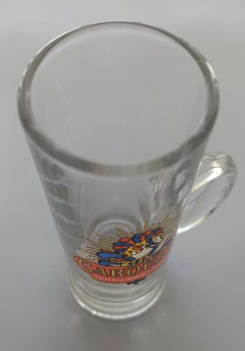 THE `CAROUSEL CASINO` Original 1986 Souvenir Mini Glass 100mm Tall