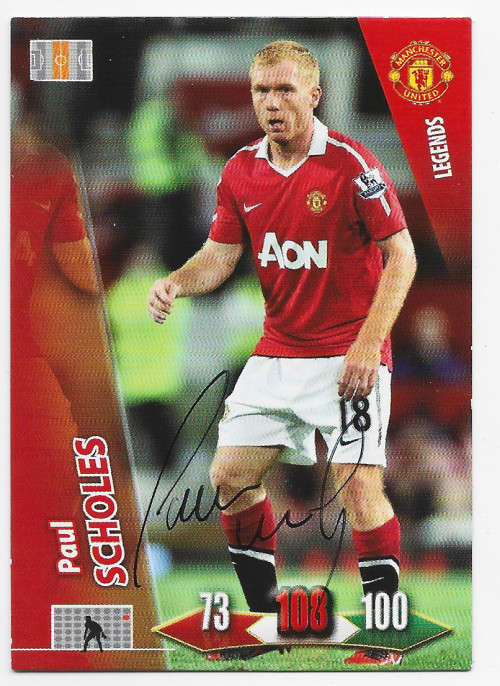 PAUL SCHOLES - PANINI `MANCHESTER UNITED 2011` COLLECTION - Personally Signed `LEGEND` Trading Card
