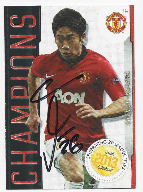 SHINJI KAGAWA - PANINI Manchester United `ADRENALYN 2014` -  Signed `CHAMPIONS` TRADING CARD