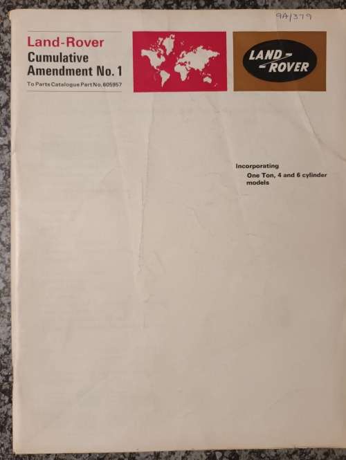 LAND ROVER 88 and 109 1969 WORKSHOP MANUAL UPDATE - In Fair Condition