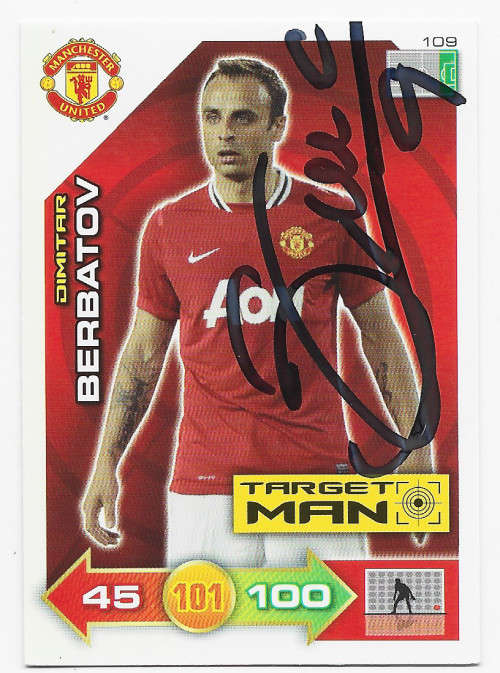 DIMITAR BERBABTOV - PANINI `MANCHESTER UNITED 2012` COLLECTION - Personally Signed Trading Card