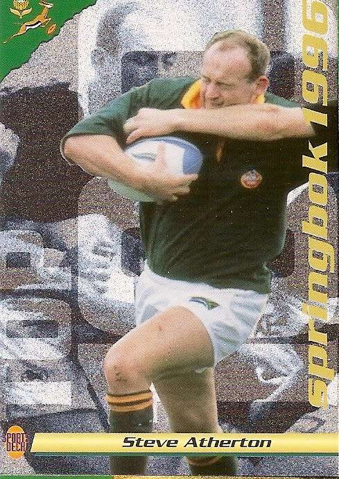STEVE ATHERTON (Springboks) - SPORTS DECK RUGBY COLLECTION  1996 - TRADING CARD 21