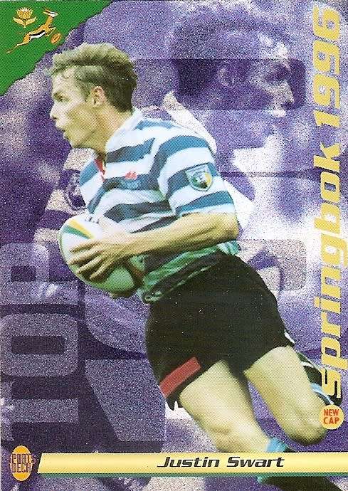 JUSTIN SWART (Springboks) - SPORTS DECK RUGBY COLLECTION  1996 - TRADING CARD 18