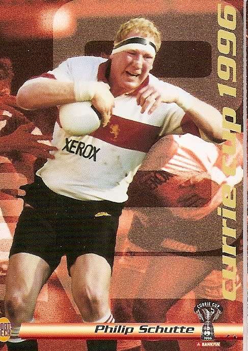 PHILIPPUS SCHUTTE (TRANSVAAL) - SPORTS DECK RUGBY COLLECTION  1996 - TRADING CARD 11