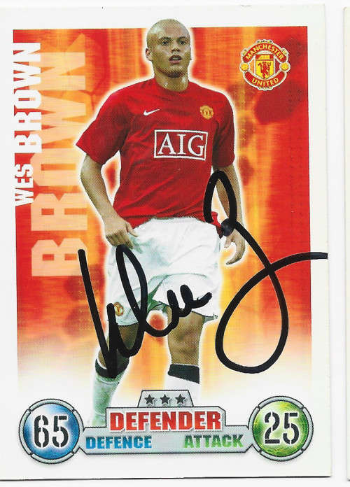 WES BROWN - TOPPS `MATCH ATTAX` 2008 COLLECTION - Personally Signed Trading Card