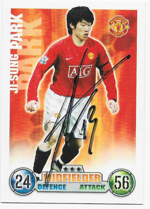 JI SUNG PARK - TOPPS `MATCH ATTAX` 2008 COLLECTION - Personally Signed Trading Card