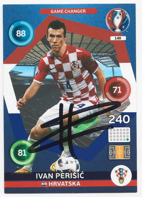 IVAN PERISIC (Croatia) - PANINI `EURO 2016`-  Personally `AUTOGRAPHED` TRADING CARD