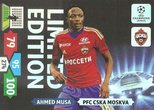AHMED MUSA - PANINI CHAMPIONS LEAGUE 2013/14 - `LIMITED EDITION` TRADING CARD