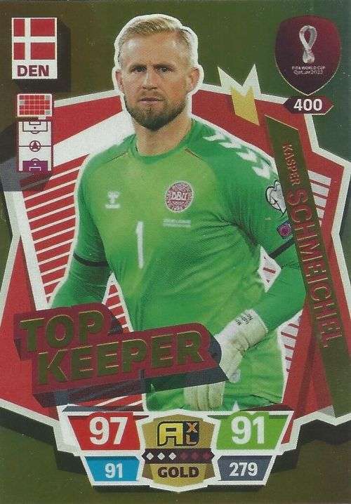 KASPER SCHMEICHEL - PANINI `FIFA WORLD CUP 2022` QATAR - RARE `TOP KEEPER` TRADING CARD 400