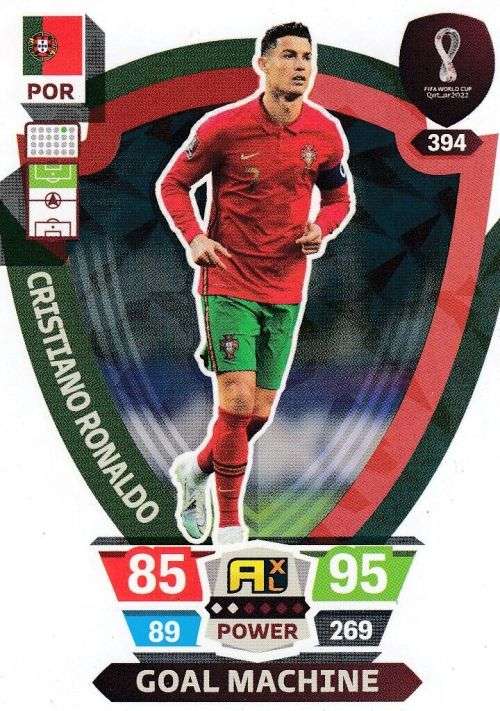 CRISTIANO RONALDO - PANINI `FIFA WORLD CUP 2022` QATAR - `GOAL MACHINE` TRADING CARD 394