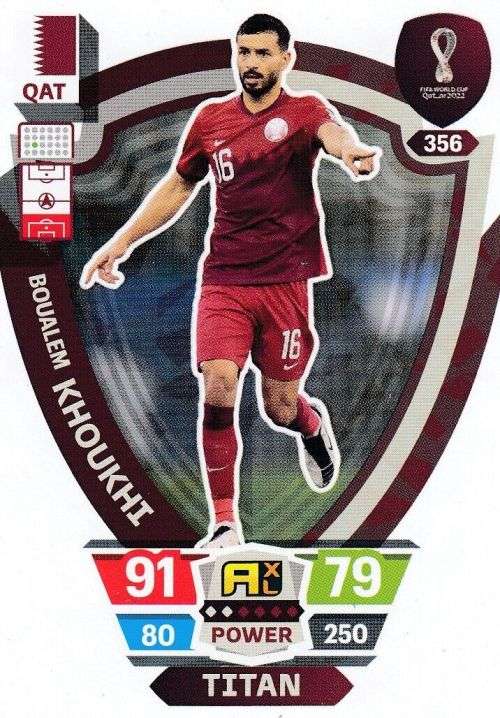 B. KHOUKHI - PANINI `FIFA WORLD CUP 2022` QATAR - `TITAN` TRADING CARD 356