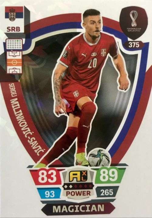 S. MILINKOVIC SAVIC - PANINI `FIFA WORLD CUP 2022` QATAR - `MAGICIAN` TRADING CARD 375